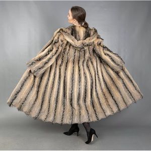 Grey Fox Long Hooded Coat